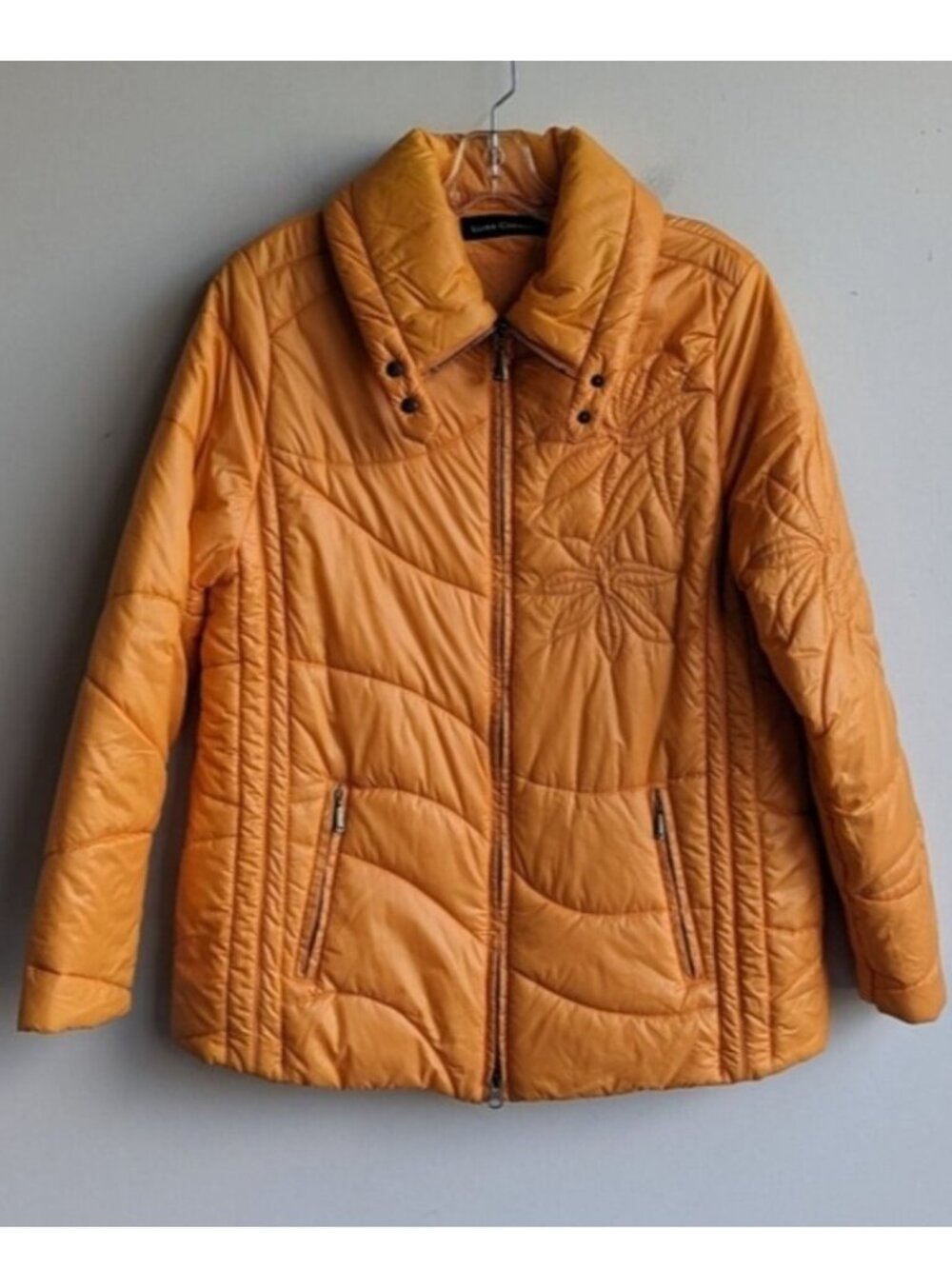 Luisa Cerano orange floral  puffer jacket